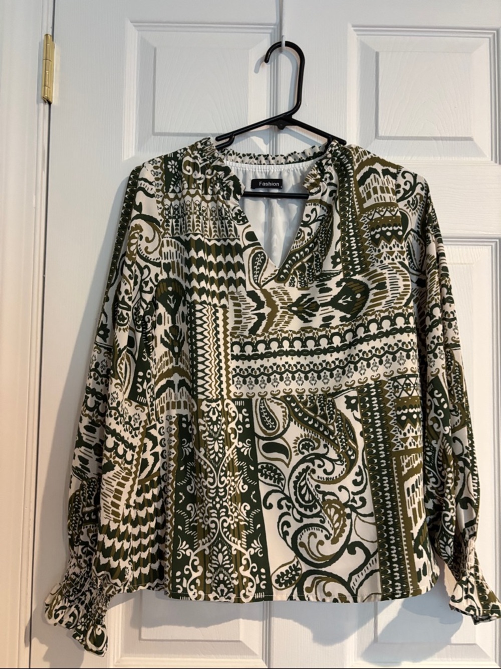 Green  Paisley , brown plain ,  green plain  shirts (3)  all size small.